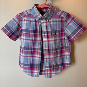 Ralph Lauren Plaid Kids Shirt - Blue and Pink